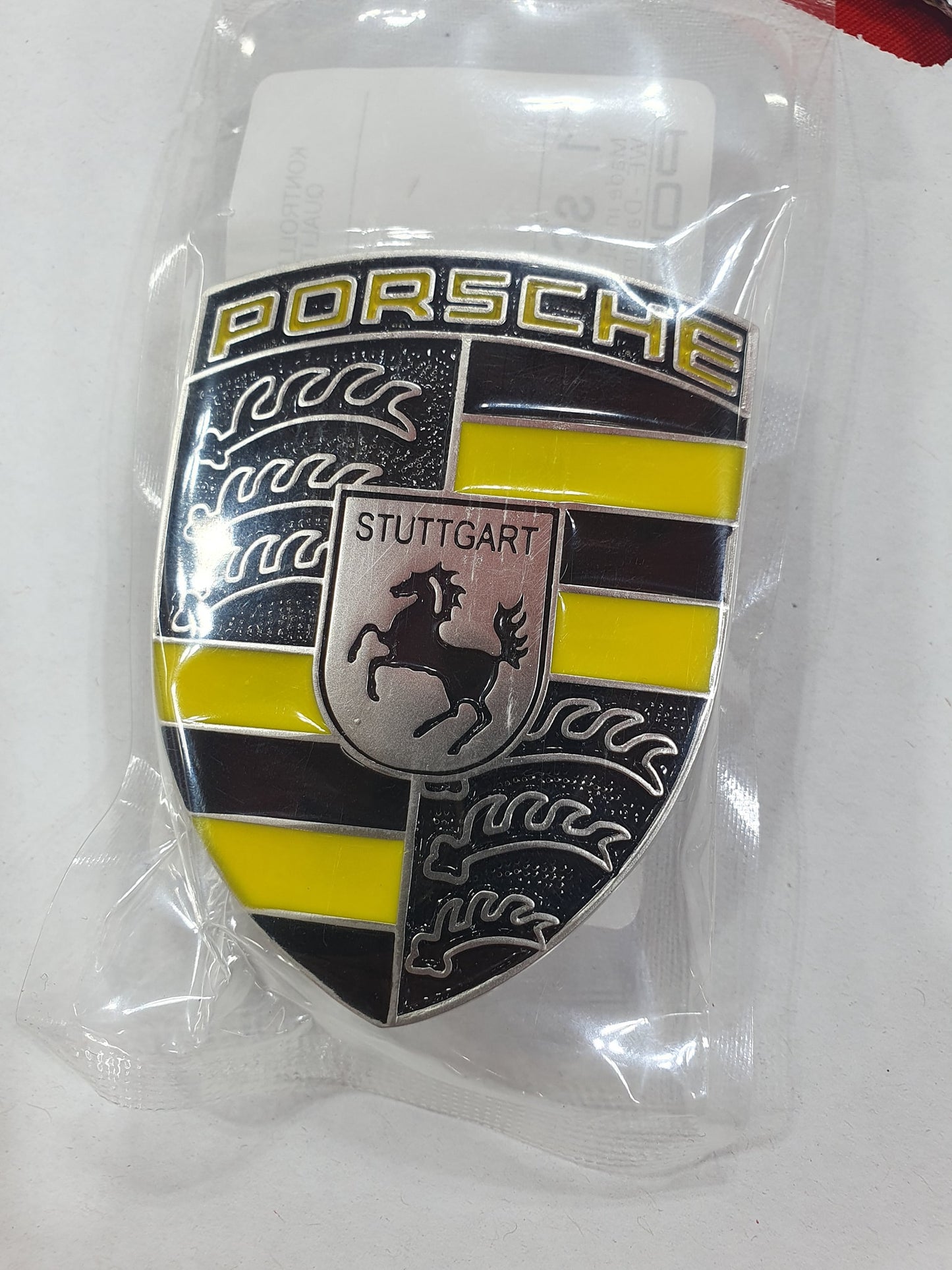 Porsche Bonnet Badge Crest Custom 1 off Exclusive Design Colours Yellow