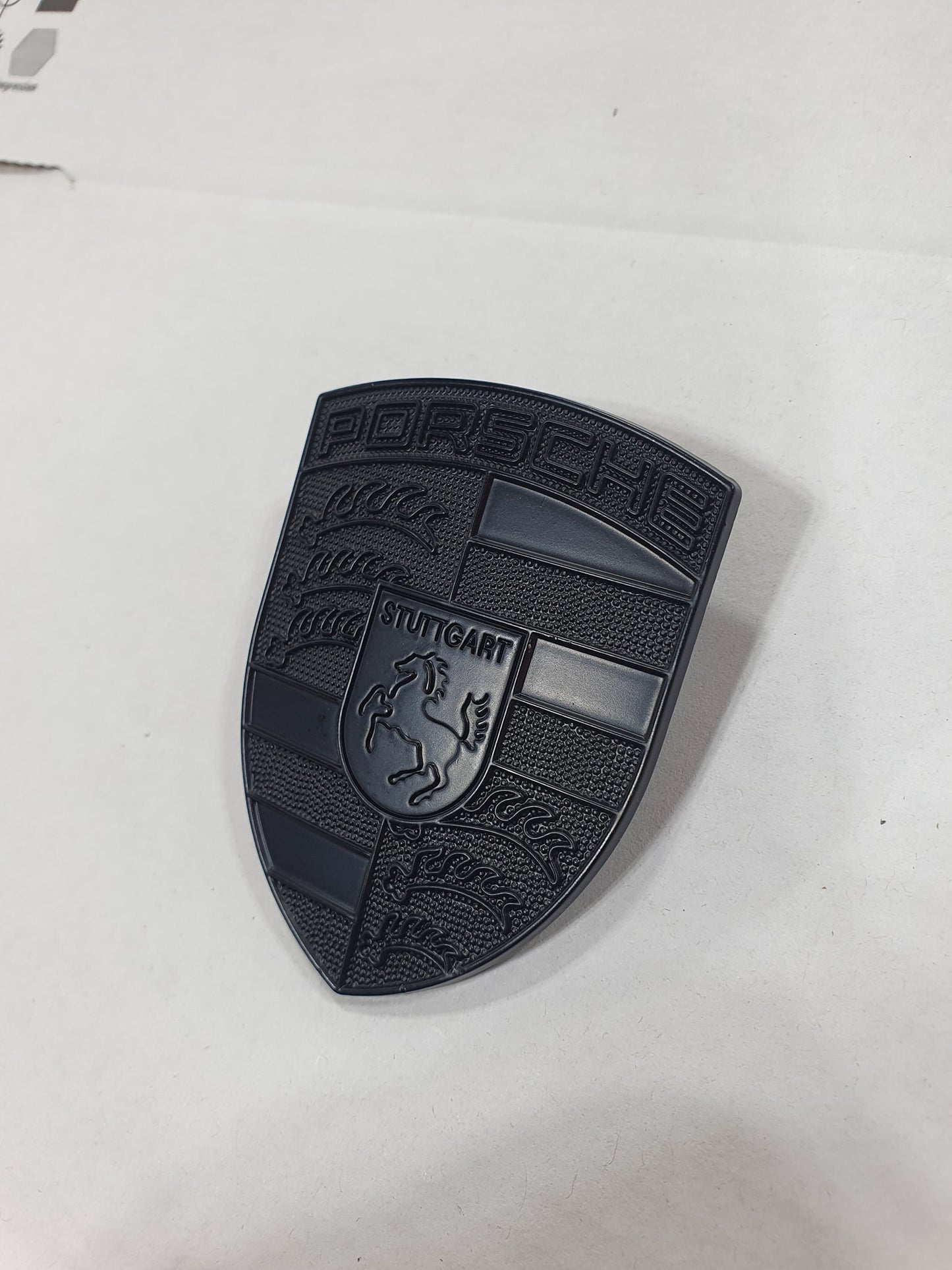 Porsche Bonnet Badge Crest Custom 1 off Exclusive Design Colours Matt Black