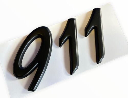 PORSCHE 911 Rear Badge Logo Decal in Black