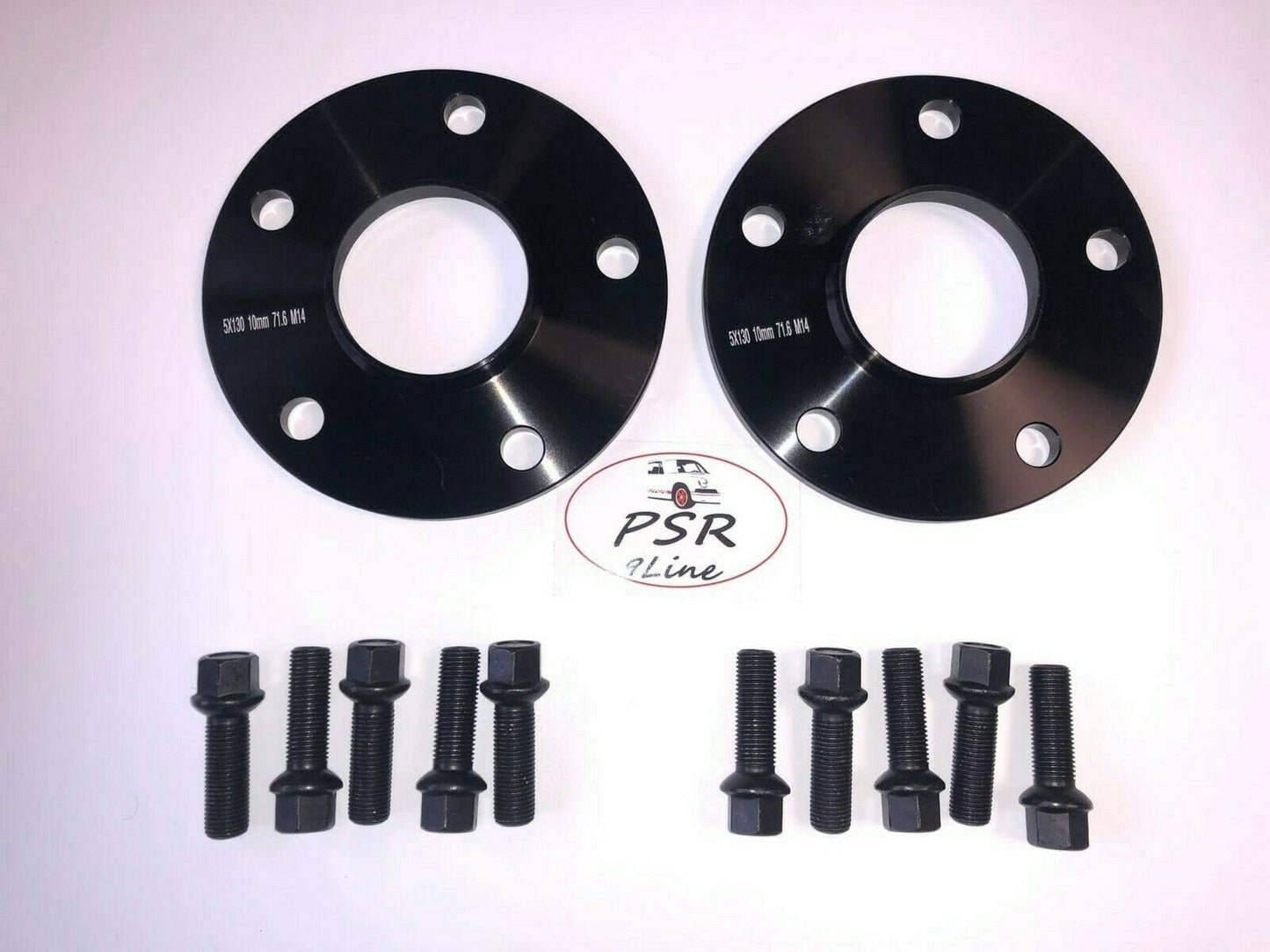 2 Porsche Wheel Spacers + Extended Aftermarket Bolts 7mm / 10mm / 15mm / 20mm Kits Silver or Black 5x130 PSR9Line